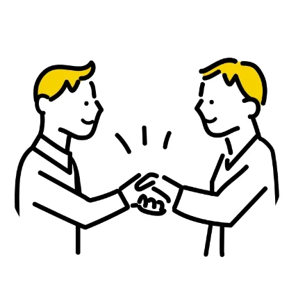 握手をしているイラスト